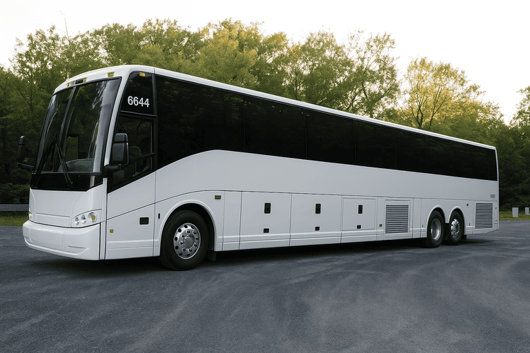 exterior of Glendale Minibus Company coach bus