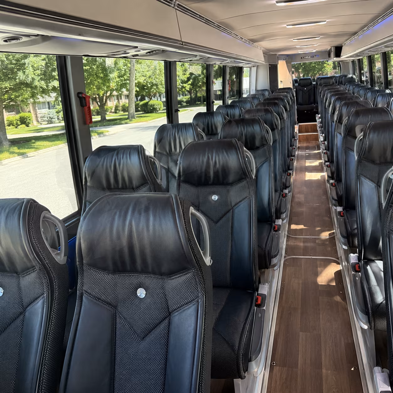 glendale 40 passenger charter bus inside