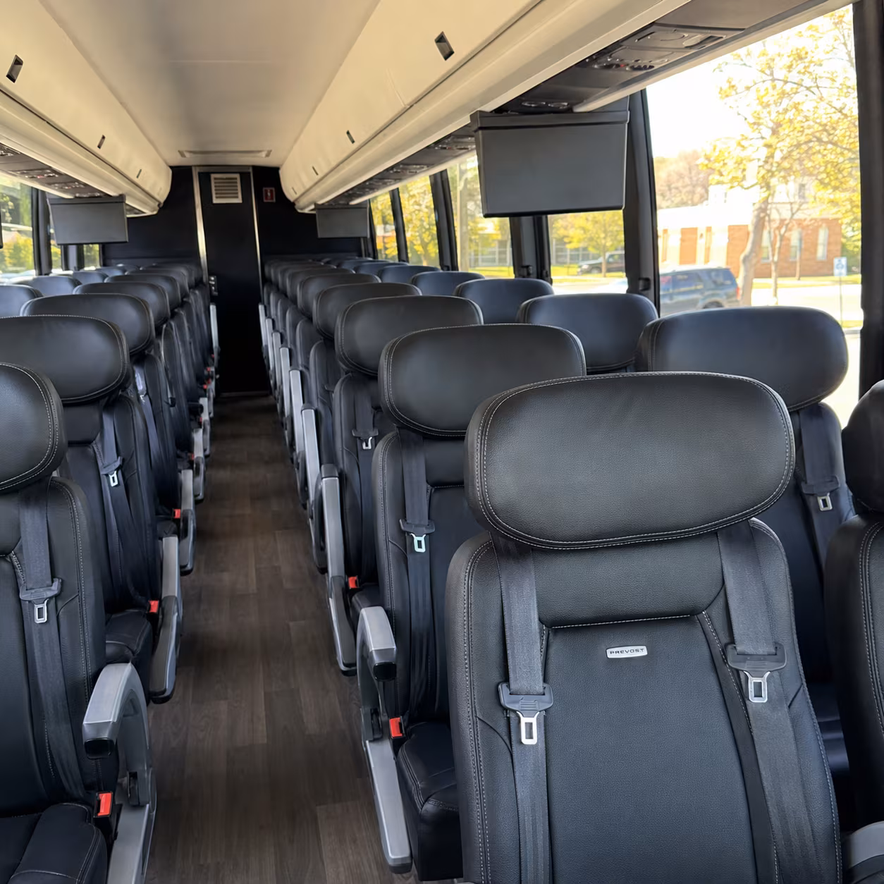 glendale 45 passenger charter bus inside