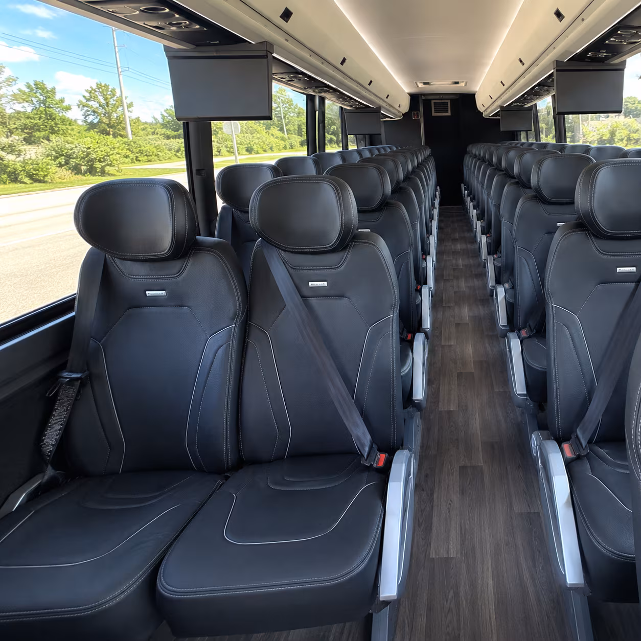 glendale 47 passenger charter bus inside