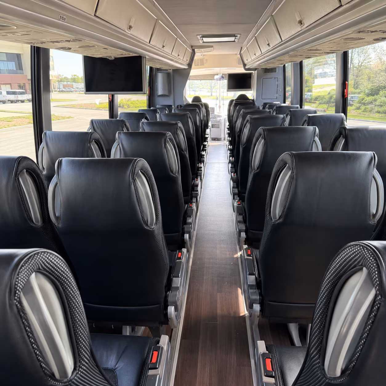 glendale 56 passenger charter bus inside